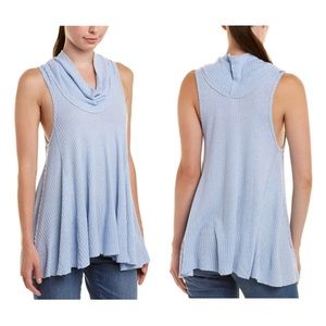 🆕 Free People Sky Blue “Swing It” Cowl Neck Tank